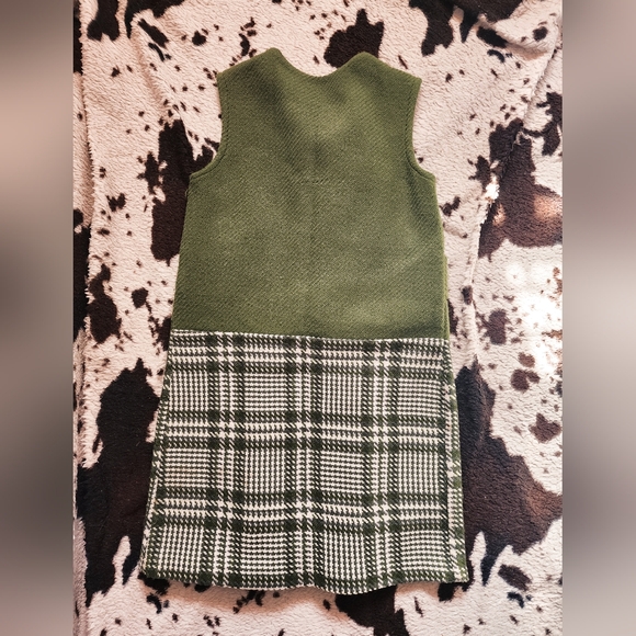 WOMEN'S 60'S PLEATED MIDI DRESS - GREEN - Picture 4 of 5